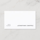 Modernes, elegantes, einfaches Design Weiß Schlich Visitenkarte (Vorderseite)