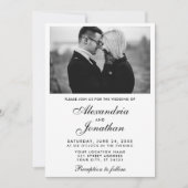 Modernes, elegantes, einfaches Foto Wedding BxW Einladung (Vorderseite)