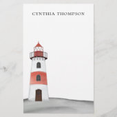 Modernes elegantes, einfaches Leuchtturm mit Wasse Briefpapier (Vorderseite)