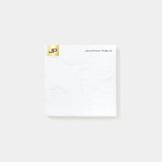 Modernes elegantes einfaches Schablonen-Gold und Post-it Klebezettel (Vorderseite)