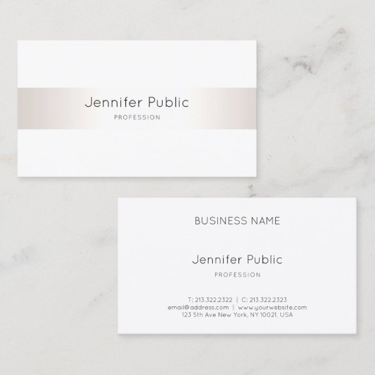 Modernes Elegantes Einfaches Schlichtes Silber Ber Visitenkarte (Vorne/Hinten)