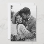 Modernes, elegantes, einfaches Script-Schwarz-Weiß Save The Date (Rückseite)