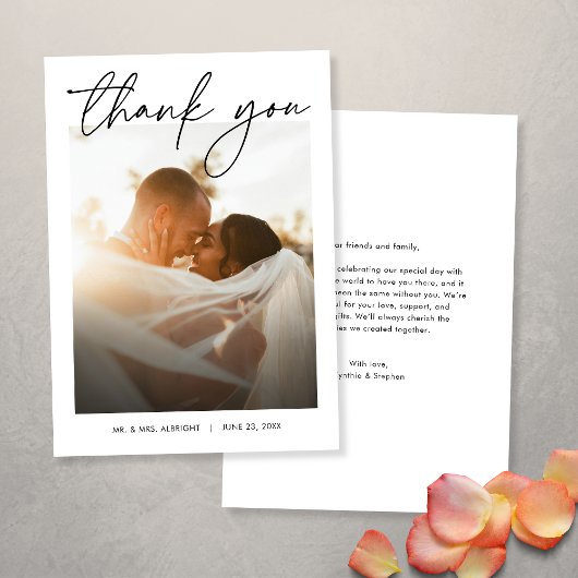 Modernes Elegantes Einfaches, stilvolles Skript-Fo Dankeskarte