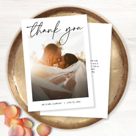 Modernes Elegantes Einfaches, stilvolles Skript-Fo Dankeskarte