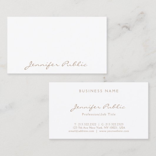 Modernes, elegantes, einfaches Template Minimalist Visitenkarte (Vorne/Hinten)