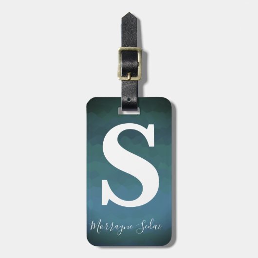 Modernes elegantes einfaches Wasserfarben Ombre Mo Gepäckanhänger (Vorderseite vertikal)