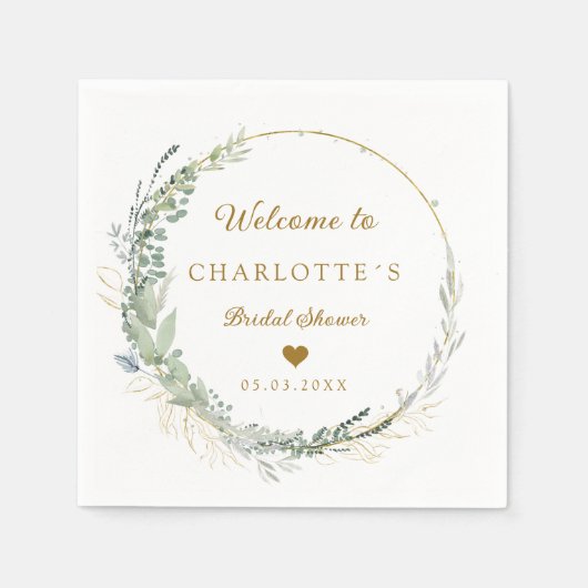 Modernes, elegantes Eukalyptus-Brautparty Serviett Serviette (Vorderseite)