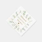 Modernes, elegantes Eukalyptus-Brautparty Serviette (Ecke)