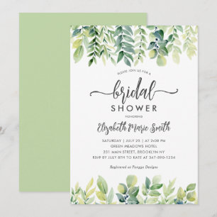 Modernes Elegantes Eukalyptus Grünes Brautparty Einladung