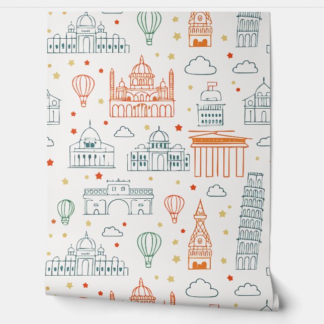 Modernes, elegantes europäisches Denkmal Wallpaper Tapete (Abrollen)