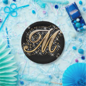 modernes elegantes extravagantes Monogramm des Pappteller (Party)