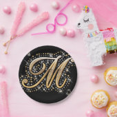 modernes elegantes extravagantes Monogramm des Pappteller (Party)