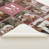Modernes elegantes Familienfoto Collage Dusty Pink Sherpadecke (3/4)
