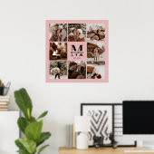Modernes, elegantes Familienfoto Collage Pink Keep Poster (Heimbüro)