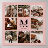 Modernes, elegantes Familienfoto Collage Pink Keep Poster (Vorne)