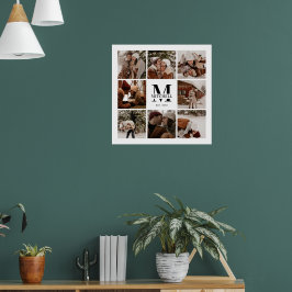 Modernes, elegantes Familienfoto Collage White Kee Poster