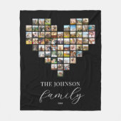 Modernes elegantes Familienherz geformt FotoCollag Fleecedecke (Vorderseite)