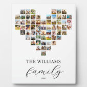 Modernes elegantes Familienherz geformt FotoCollag Fotoplatte (Vorderseite)