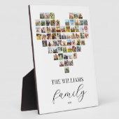 Modernes elegantes Familienherz geformt FotoCollag Fotoplatte (Seite)