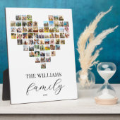 Modernes elegantes Familienherz geformt FotoCollag Fotoplatte (Seite)
