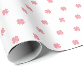 Modernes elegantes, festliches Rosa Lucky Clover M Geschenkpapier
