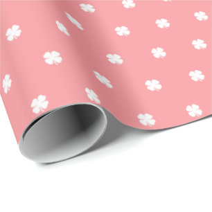 Modernes elegantes, festliches Rosa Lucky Clover M Geschenkpapier