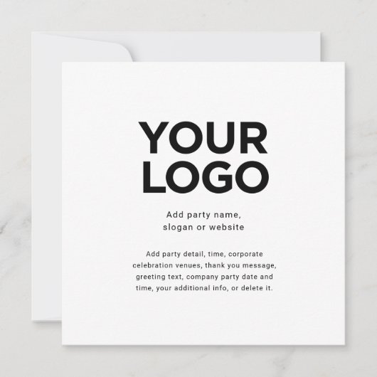 Modernes, elegantes Firmenlogo und Text-Quadrat Einladung (Vorderseite)