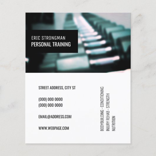 Modernes, elegantes Fitnessstudio  mit Cover-Blue- Flyer (Vorne)