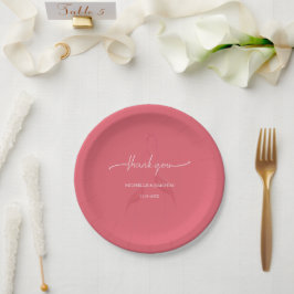Modernes elegantes Flamingo Coral Red Pappteller