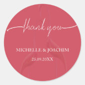 Modernes elegantes Flamingo Coral Red Runder Aufkleber (Vorderseite)