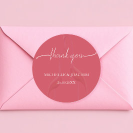 Modernes elegantes Flamingo Coral Red Runder Aufkleber