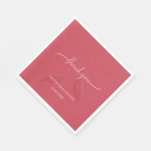 Modernes elegantes Flamingo Coral Red Serviette (Ecke)