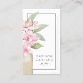 Modernes elegantes florales Design Florist QR Code Visitenkarte (Vorderseite)