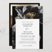 Modernes, elegantes, florales Foto QR Code Wedding Einladung (Vorne/Hinten)