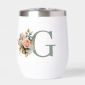 Modernes elegantes, florales Monogramm (Vorderseite)