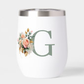 Modernes elegantes, florales Monogramm (Rückseite)