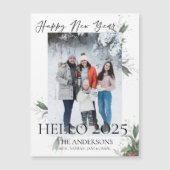 Modernes, elegantes, florales Script zum Glück im Magnetkarte (Vorderseite)