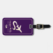 Modernes elegantes Flugzeug Lila Gepäckanhänger (Vorderseite horizontal)