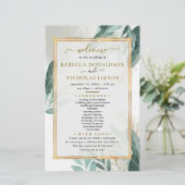 Modernes, elegantes Foliage-Hochzeitsprogramm (Stehend Vorderseite)