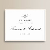 Modernes, elegantes Foliage Wedding Welcome Sign Poster