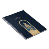 Modernes, elegantes Forest Gold Deep Blue Script Z Notizblock (Rechte Seite)