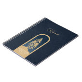 Modernes, elegantes Forest Gold Deep Blue Script Z Notizblock (Linke Seite)