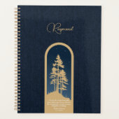 Modernes, elegantes Forest Gold Deep Blue Script Z Planer (Vorderseite)