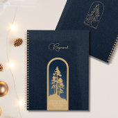 Modernes, elegantes Forest Gold Deep Blue Script Z Planer