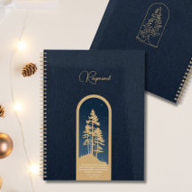 Modernes, elegantes Forest Gold Deep Blue Script Z