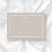 Modernes elegantes Formal Taupe Beige Wedding RSVP