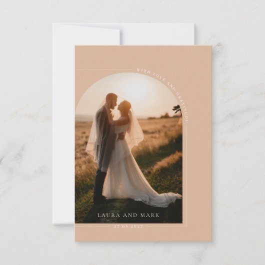 Modernes elegantes Foto Arch Danke Karte (Vorderseite)