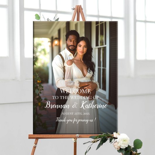 Modernes, elegantes Foto-Begrüßungszeichen Poster