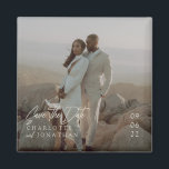 Modernes, elegantes Foto bei Hochzeiten spart das  Magnet<br><div class="desc">Modernes,  elegantes Foto beim Hochzeitsfeiern spart den Datums-Magneten</div>