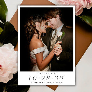 Modernes elegantes Foto beim Hochzeitsvorgehen spe Einladung
